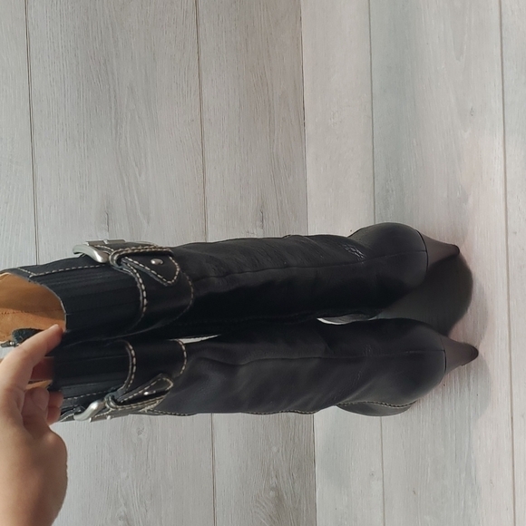 Fossil Womens Leather Comfort Tall Wedge Boots shoes sz 6.5 - Picture 5 of 13